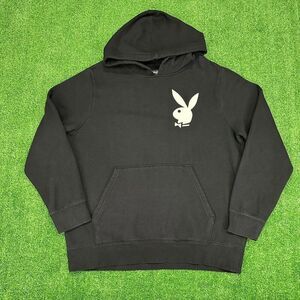 Playboy x Pac Sun Black Hoodie Pullover Sweatshirt Mens Size Medium Logo Bunny